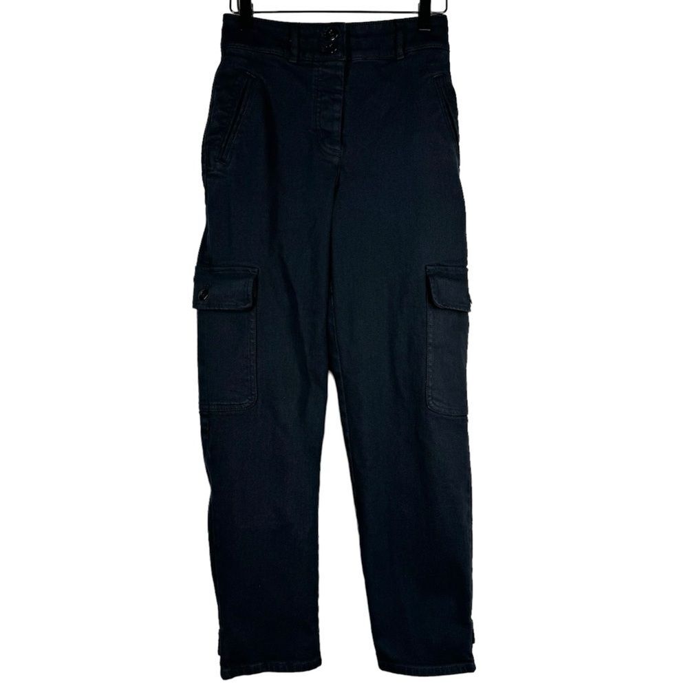 Aritzia Wilfred Free Black Twill Modern Cargo Pants Button Fly High Waist 00